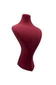 Süet Kumaş Lidya Manken Bordo Renk 34/20 Cm Kolye Gerdanlık Takı Sergileme Mankeni thumbnail 2