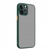 KNY Apple İphone 13 Pro Kılıf Silikon Kenarlı Kamera Korumalı Hux Kapak Yeşil - 1