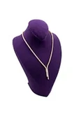 Süet Kumaş Mor Renk 24/15 cm Kolye Gerdanlık Zincir Takı Sergileme Üçgen Mankeni thumbnail 2