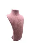 Süet Kumaş Elisia Manken Pembe Renk 25/12 Cm Kolye Gerdanlık Takı Sergileme Mankeni - 4