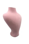 Zeus Model Süet Kumaş Pembe Renk 29/ 22 Cm Takım Kolye Sergileme Mankeni thumbnail 4