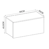 Florya Çok Amaçlı Oyuncak ve Depolama Sandığı - Antrasit ve Beyaz - 90 cm thumbnail 5