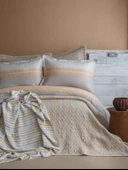 Çift Kişilik Pisagor Bej Timeless Yatak Örtüsü Nevresim Prime Set - 1