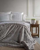 Çift Kişilik Nolan Gri Yatak Örtülü Nevresim Set - 1