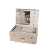 Çift Kişilik Omari Bej Timeless Yatak Örtüsü Nevresim Prime Set - 3