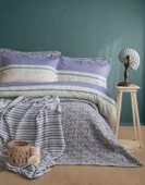 Çift Kişilik Pisagor İndigo Timeless Yatak Örtüsü Nevresim Prime Set - 1