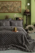 Çift Kişilik Silverfox Gray Yatak Örtülü Nevresim Set - 1