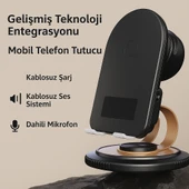 F69 4’ü 1 Arada Telefon  Tablet Standı Kablosuz Şarj  Cihazı  Endüksiyon Hoparlörlü - 4