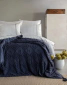 Çift Kişilik Ellion İndigo Trikolu Battaniyeli Nevresim Takımı - 1