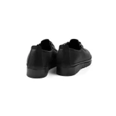 Kadın Siyah Ortopedik Anne Ayakkabısı - Rahat Kaymaz Taban, Bağcıklı Günlük Yürüyüş Ayakkabısı thumbnail 2