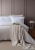 Çift Kişilik Crown Bej Timeless Yatak Örtüsü Nevresim Prime Set - 1