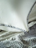 Çift Kişilik June Gri Müslin Yatak Örtülü Nevresimli Pike Takımı - 2