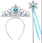 Nessiworld Karlar Ülkesi Elsa Mavi Kalp Tacı ve Kar Temalı Asa Seti thumbnail 2