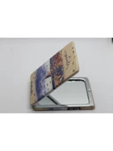 İstanbul Manzaralı Büyüteçli  Kozmetik Dikdörtgen Cep Çanta Aynası Kapaklı El Makyaj Aynası - 7