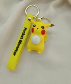 Anahtarlık Pokemon Pikachu Işıklı Çizgi Film Slikon Anahtarlık Çanta Cüzdan Süsü thumbnail 6