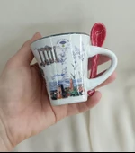 Bardak Kupa Seramik Kulplu 100 ml Yöresel Meşrubat Su Kahve Bardağı Antalya Görselli - 3