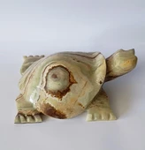 Kaplumbağa Yeşil  Oniks Taşı Biblo Mermer Onix Ev Ofis Dekor Masa Süsü thumbnail 8