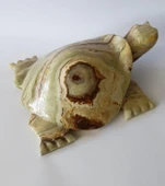 Kaplumbağa Yeşil  Oniks Taşı Biblo Mermer Onix Ev Ofis Dekor Masa Süsü thumbnail 9