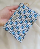 Cüzdan Nazar Kötü Göz Kemer Simgeli Simli Saplı Fermuarlı Kadın Cüzdanı 15x10 cm 18017 thumbnail 2