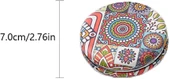 Otantik Mandala Tasarımlı Kozmetik Yuvarlak Cep Çanta Aynası Kapaklı El Makyaj Aynası 7CM - 3