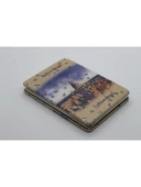 İstanbul Manzaralı Büyüteçli  Kozmetik Dikdörtgen Cep Çanta Aynası Kapaklı El Makyaj Aynası - 3