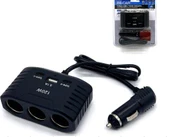 Ayt Olesson 2012 12-24V 3Lü 2 Type-C + Usbli 120W 80 Cm Kablolu Araç Oto Tır Çakmak Çoklayıcı Çakmaklık Çoğaltıcı - 1