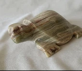 Kaplumbağa Yeşil  Oniks Taşı Biblo Mermer Onix Ev Ofis Dekor Masa Süsü thumbnail 7