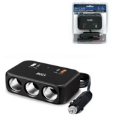 Ayt Olesson 1656 12-24V 3 Lü Çift Usb Çift Type-C 120W 80Cm Kablolu Araç Oto Tır Çakmak Çoklayıcı Çakmaklık Çoğaltıcı thumbnail 1