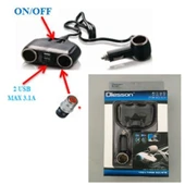 Ayt Olesson 1630 12-24V Çiftli Çift Usbli 120W 80 Cm Kablolu Araç Oto Tır Çakmak Çoklayıcı Çakmaklık Çoğaltıcı - 1