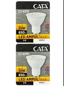 (2 Adet) Cata 9W (50W) Beyaz Işık (6500K) Dim Edilebilir GU10 Duylu Led Spot Ampul - 1