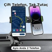 5.0-6.9 inç Uyumlu Çift Mandallı Vakumlu 360 Döner Telefon Tutucu - 2
