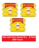 Dalin Islak Havlu Kapaklı 56 Lı x 9 Paket = 504 Yaprak thumbnail 1