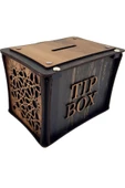 El Yapımı Dikdörtgen Ahşap Bahşiş Kutusu Sandık Tip Box Kumbara Tibbox Hediyelik - 5