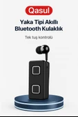 Makaralı Tekli Yaka Tipi Bluetooth 5.0 Kulaklık  Dahili Mikrofon 10 Gün Konuşma Süresi - 1