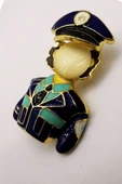 Kadın Polis Broş Üniformalı Rozet Pin Hediyelik Aksesuar Güvenlik Meslek Figürü thumbnail 2