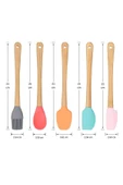 Mucit Home 5'li Renkli Bambu Saplı Silikon Uçlu Spatula Fırçalı Kaşık Seti Glrshop thumbnail 2