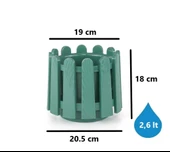 Omnipazar SO-İS02 İstanbul Dekoratif Yuvarlak Saksı 2,6 lt Yeşil 6 Adet thumbnail 2