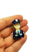 Kadın Polis Broş Üniformalı Rozet Pin Hediyelik Aksesuar Güvenlik Meslek Figürü thumbnail 1