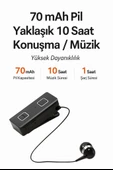 Makaralı Tekli Yaka Tipi Bluetooth 5.0 Kulaklık  Dahili Mikrofon 10 Gün Konuşma Süresi - 3