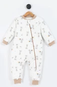 Zürafa Desenli Astarlı Uzun Kollu Pamuklu Kışlık Çocuk Erkek Bebek Uyku Tulumu 2.5 Tog 2 3 4 5 6 Yaş - 9