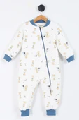 Zürafa Desenli Astarlı Uzun Kollu Pamuklu Kışlık Çocuk Erkek Bebek Uyku Tulumu 2.5 Tog 2 3 4 5 6 Yaş - 5
