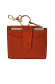 OLLEVRA Turuncu Hakiki Deri Kartlık & Anahtarlık – Çok Bölmeli, Fermuarlı Erkek / Kadın thumbnail 1