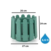 Omnipazar SO-İS03 İstanbul Dekoratif Yuvarlak Saksı 6,6 lt Yeşil 6 Adet - 2