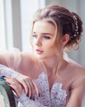 El Yapımı Zarif Model Gelin Tacı Nişan Nikah Pirinç İnci Helen Model Saç Aksesuarı - 4