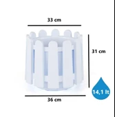 Omnipazar SO-İS04 İstanbul Dekoratif Yuvarlak Saksı 14,1 lt Kirli Beyaz 6 Adet thumbnail 2