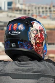LS2 RAPID 2 ZOMBIE SİYAH-KIRMIZI KASK thumbnail 3