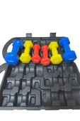 HEPİTOP 6 Kg Vinly Kaplı Dipping Dumbbell Set Kadınlar İçin Çantalı Dambıl Set 0,5 kg, 1 Kg, 1,5 kg - 2
