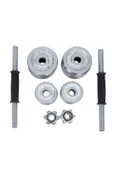 HEPİTOP Çantalı Döküm Plaka Dambıl Seti 15 Kg Krom Dumbbell Set - 4