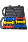 HEPİTOP 6 Kg Vinly Kaplı Dipping Dumbbell Set Kadınlar İçin Çantalı Dambıl Set 0,5 kg, 1 Kg, 1,5 kg - 3
