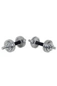 HEPİTOP Çantalı Döküm Plaka Dambıl Seti 15 Kg Krom Dumbbell Set - 1